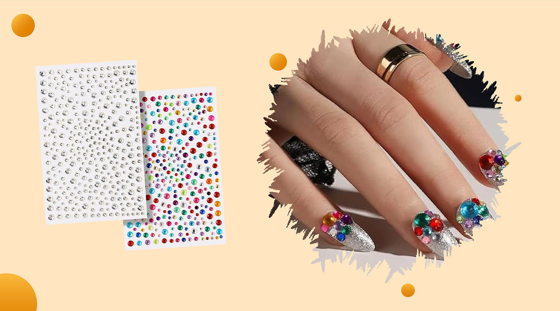MAYCREATE Pearl Stickers for Face Makeup and DIY Crafts featuring 2000pcs Self Adhesive Gems