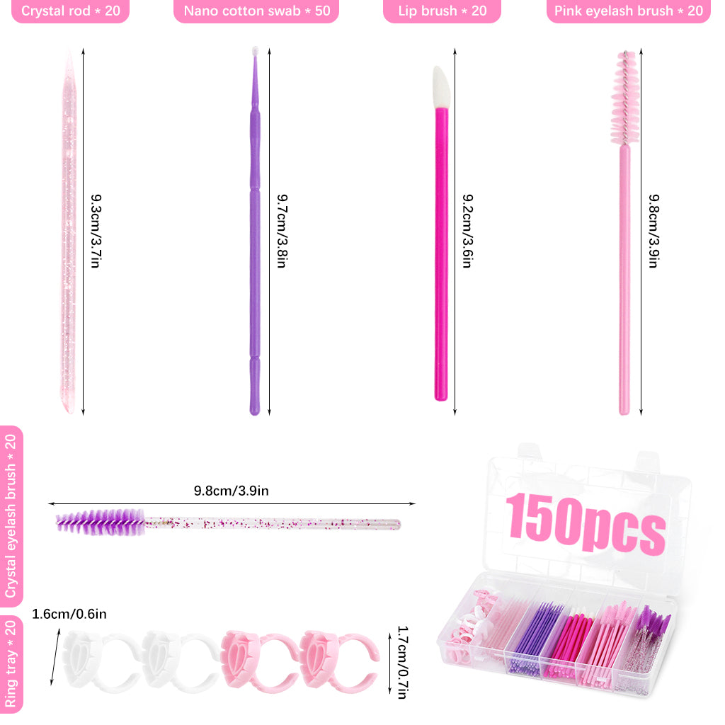 MAYCREATE Makeup Tools for Women, Eyebrow Brush, Mascara Brushes, Lipstick Applicators, Eyeshadow Applicators and Eye Liner Brush Combo, Disposable Travel Makeup Tool Kit