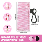 MAYCREATE 2pcs Lipstick Holder Keychain Sleeves, Lip Balm Lipstick Case Holder Key Chain, Elastic Tight-Knit Chapstick Keychains, Portable Clip on Lip Balm Pouch for Women Girls (Black & Pink)