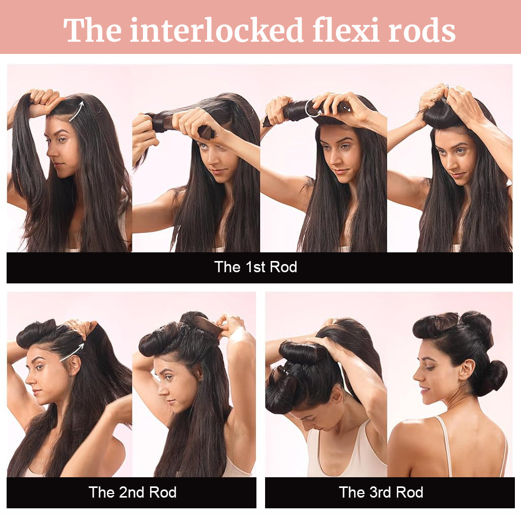 MAYCREATE 6PCS Heatless Hair Curlers Soft Satin Velvet No Heat Overnight Curling Rods with Hook, Flexible Blowout Styling Tools for Big Voluminous Curls, Comfortable All-Day Use, Beige