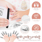 MAYCREATE 200Pcs Nail Polish Remover Foil Wraps with Pre-soaked Acetone-based Cotton Pads Gel Nail Polish Remover Wraps Finger Nail Polish Removal Tool with Cuticle Pusher & Nail Filer