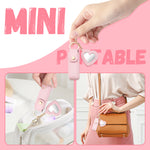 MAYCREATE Lipstick Holder Keychain, PU Lipstick Case Holder Key Chain with Heart Shape Mirror, Portable Chapstick Keychains Sleeve, Travel Lip Balm Organizer for Women Girls (Pink)