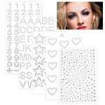 MAYCREATE Rhinestones Face Gems, Letter Rhinestones Sticker, Self-Adhesive Face Stickers, Shimmering Heart Numbers Stickers for Face, Hair, Makeup, Body, DIY Crafts, Festival Decal Decor