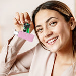 MAYCREATE 2pcs Lipstick Holder Keychain Sleeves, Lip Balm Lipstick Case Holder Key Chain, Elastic Tight-Knit Chapstick Keychains, Portable Clip on Lip Balm Pouch for Women Girls (Black & Pink)