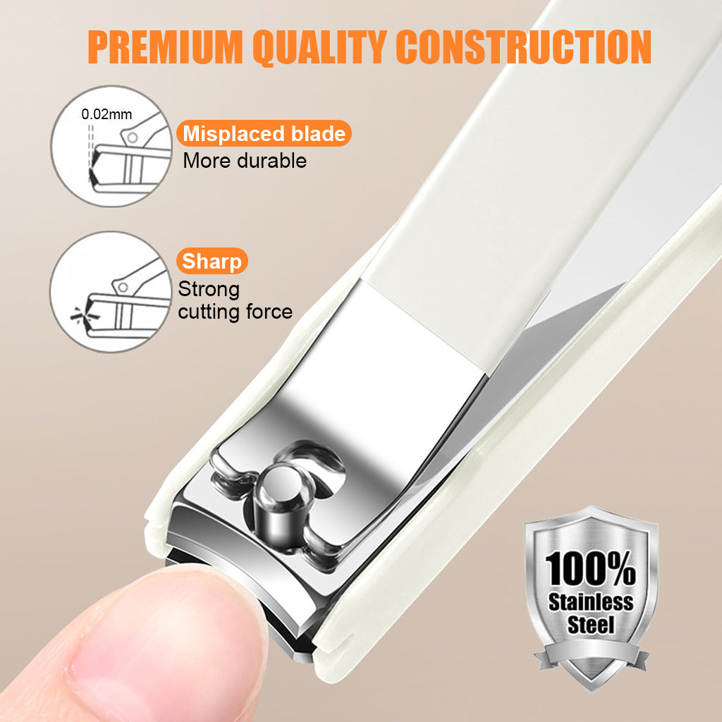 MAYCREATE Travel Grooming Tool Kit with Case Set of 6Pcs Stainless Steel Grooming Tools Includes Nail Clippers Angled Toe Nail Clipper Ear Wax Removal Tools Nose Hair Trimmer, Travel Grooming Set