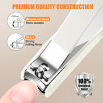 MAYCREATE Travel Grooming Tool Kit with Case Set of 6Pcs Stainless Steel Grooming Tools Includes Nail Clippers Angled Toe Nail Clipper Ear Wax Removal Tools Nose Hair Trimmer, Travel Grooming Set