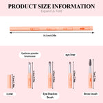 MAYCREATE 4 in 1 Mini Makeup Brushes Pen Pocket Touch-up Beauty Brushes Eyebrow Powder Applicator Brush, Lip Balm Brush Eyeshadow Brush Stackable Design Portable Travel Multi Use Makeup Brushes
