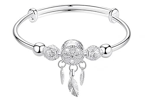 MAYCREATE Silver Creative Dreamcatcher Electroplate Bracelet for Women,Adjustable Size,Fashion Stylish Jewelry for Girls, With Gift Box