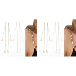 MAYCREATE® 4 Pairs Bra Straps for Women Fancy, Adjustable Crystal Beaded Bra Straps Chain, Rhinestone Straps for Bra Women, Shining Shoulder Strap for Strapless Dress (Silver & Gold)