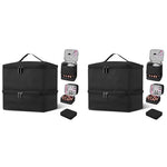 MAYCREATE® Nail Polish Organizer Box Travel Makeup Bag with Handle Double-Layer Art Tools for 30 Bottle Portable Large Capacity Carrying Case 2 PCS