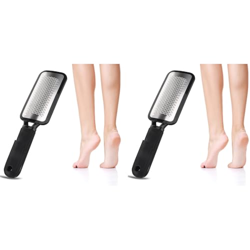MAYCREATE® Leg Heel Foot Scrubber for Dead Skin Stainless Steel Exfoliating Cleaner File Callus Remover for Cracked Heels Pedicure Kit Very Sharp Big 11 x 3 inch 2PCS