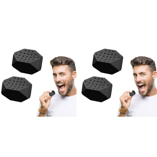 MAYCREATE® 4PCS Jawline Exerciser for Men Women 45lbs Silicone Jaw Exerciser Trainer Face Jawline Shaper for Jawline Exercise, for Beginner, Intermediate & Advance, Define Jawline - Black