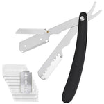 MAYCREATE® Barber Straight Razor, Barber Face Hair Razor Facial Razor, Stainless Steel Folding Beauty Shaver with 10 Replacement Razor Blades