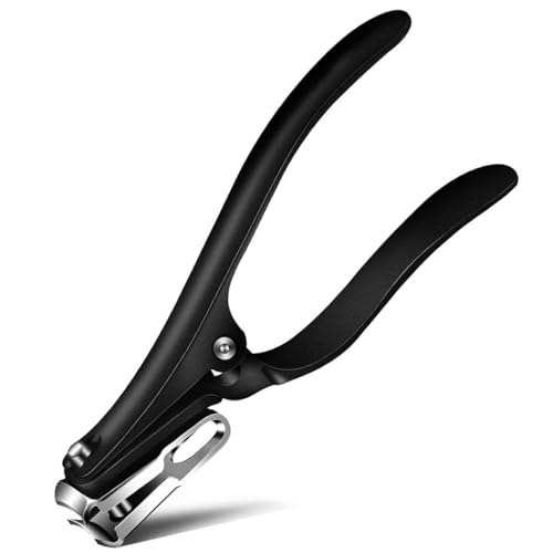 MAYCREATE® Nail Clipper for Thick Nail Stainless Steel Wide Open Nail Clipper 360 ° Flexible Nail Clipper with Anti-Splash Curved Blade,4.5 inches Long Handle Nail Clipperfor Toe Nail, Finger Nail