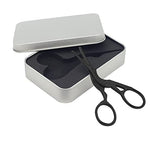 MAYCREATE Nose Hair Trimmer for Men Nose Hair Scissors Kit, Creative Carved Crane Small Beard Scissors, Women Eyebrow Scissors, Safety Blunt Tip for Facial Hair Moustache, with Storage Box (Black)