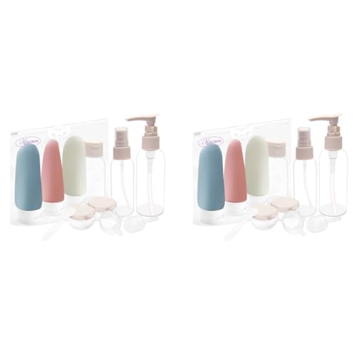 MAYCREATE® 22PCS Travel Bottles for Toiletries Refillable Bottle Empty Containers Cream Jars Spray Bottle Kit Lotion Shower Gel Shampoo