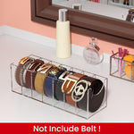 MAYCREATE Belt Organizer, Acrylic 7-Compartments Belt Container Storage Holder, Clear Belt Container Display Holder for Closet Tie and Bow Watch Jewelry Bracelets Ring Cosmetic