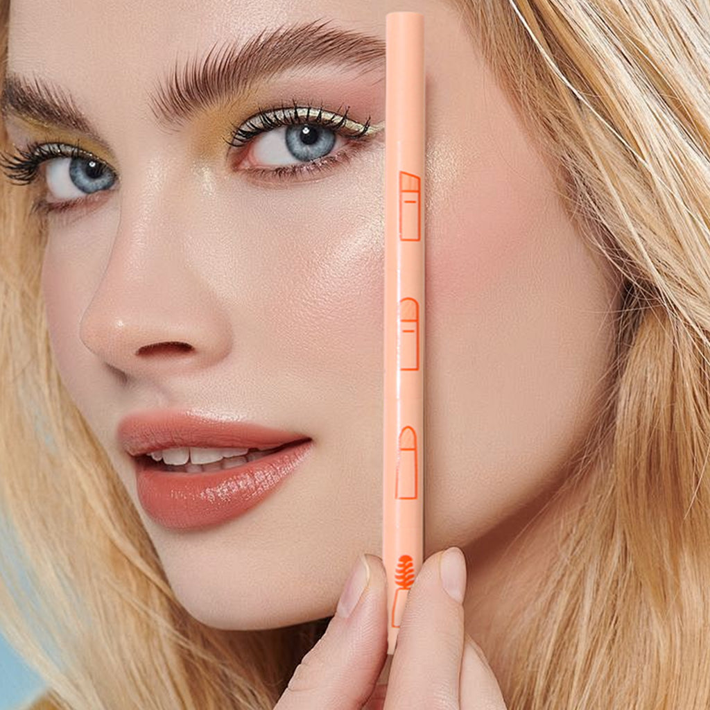 MAYCREATE 4 in 1 Mini Makeup Brushes Pen Pocket Touch-up Beauty Brushes Eyebrow Powder Applicator Brush, Lip Balm Brush Eyeshadow Brush Stackable Design Portable Travel Multi Use Makeup Brushes