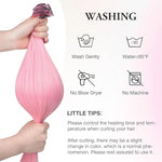 MAYCREATE 5 Pcs Pink Hair Extensions for Women, Synthetic Long Hair, Lightweight Clip-In Artificial Highlight Extensions, Perfect for Daily Use, Parties, Festivals, Navratri, and Gifting