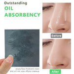 MAYCREATE® 2 Boxes 300pcs Oil Blotting Paper for Oily Skin, Natural Linen Face Tissues, Makeup Absorbing Sheets with Mirror & Puff, Portable Oil Control for Women, Men, Teens, Shine-Free Pack