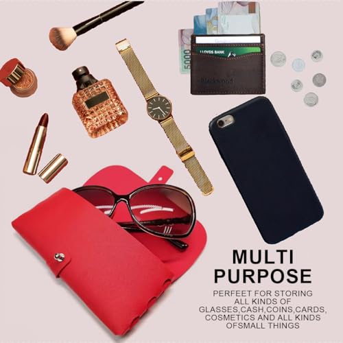 MAYCREATE® Specs Case, 4pcs Spectacle Sunglasses Case, Soft PU Leather Sunglass Sunglasses Cover Organizer Cases, Travel Eyewear Holder, Multipurpose Storage Pouch