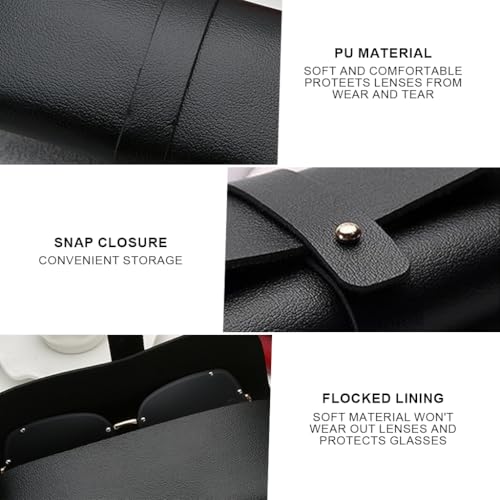 MAYCREATE® Specs Case, 4pcs Spectacle Sunglasses Case, Soft PU Leather Sunglass Sunglasses Cover Organizer Cases, Travel Eyewear Holder, Multipurpose Storage Pouch