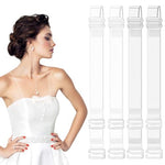 MAYCREATE® 2 Pairs Clear Bra Straps Invisible Replacement Adjustable Invisible Clear Bra Straps 1.2cm Width for Off Shoulders, Evening Dress