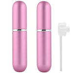 MAYCREATE 2Pcs 5ml Perfume Atomiser Spray Bottle with Pump-Portable Perfume Dispenser, Refillable Empty Spray Bottle for Fragrance Perfume (Pink)