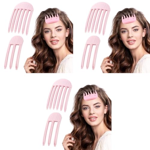 MAYCREATE® 2pcs Hair Volumizer Volume Clips for Women Men, Volumizing Hair Puff Clips, Womens Instant Comb for Fluffy Bangs, No-Trace Hairs Root Lifting Clip (Pink) 6 PCS
