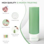 MAYCREATE® 8PCS 3oz Travel Bottles Kit for Toiletries Silicone Squeeze Small Refillable Leakproof Bottles for Shampoo Lotion with Storage Pouch