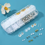 MAYCREATE® 600Pcs Earrings Back Stopper for Ear Studs 12 Style Clear Clutch Metal Silicone Backs Replacement Kits Fish Hook Hoops with Storage Box