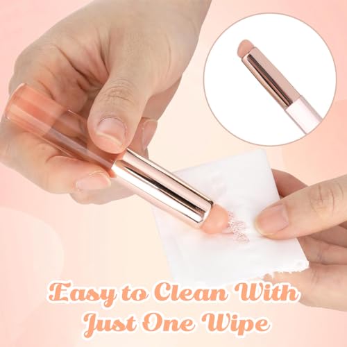 MAYCREATE® 6PCS Silicone Lip Applicator, Silicone Lip Brush, Silicone Brush for Lipstick Lip Balm, Concealer Applicator with Dustproof Cap for Lip Gloss, Lip Tint, Lip Mask - Pink