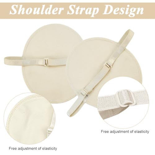 MAYCREATE® 2 Pairs Underarm Sweat Pads for Men Women Washable Reusable Cotton Anti-Slip Quick Dry Anti-Odor Invisible Straps Lightweight Beige Absorbs Armpit Sweat Daily Use India 2 PCS