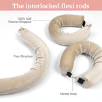 MAYCREATE® 9PCS Heatless Hair Curler, Soft Heatless Curls Satin Velvet Overnight Flexi Blowout Rods with with Hook, No Heat Overnight Sleeping Curling for Hair Styling Tools, Beige