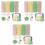 MAYCREATE® 12PCS 3oz Travel Bottles Kit for Toiletries Silicone Squeeze Small Refillable Leakproof Bottles for Shampoo Lotion with Storage Pouch