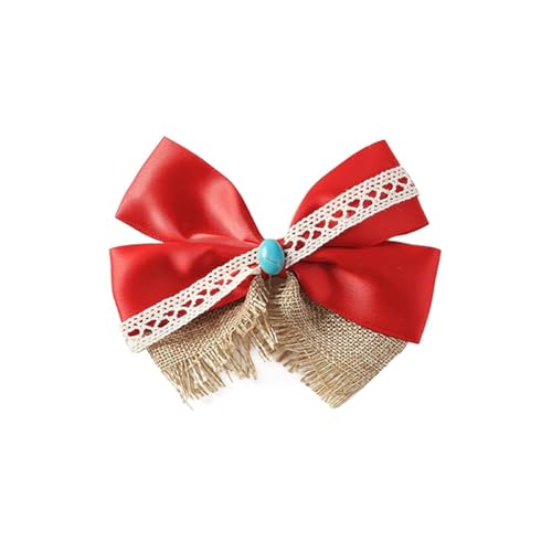 MAYCREATE® Princess Hair Bow Clips for Girls Women 5 Inch Role Play Halloween Costume Dress Up Accessories - Red