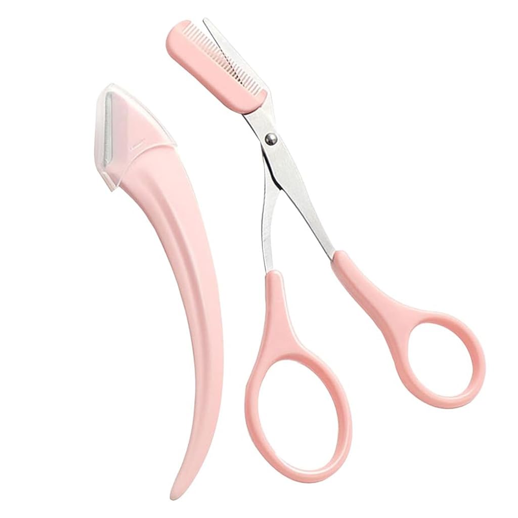 MAYCREATE Eyebrow Trimmer Kit Set of 6Pcs Eyebrow Grooming Kit Includes Eyebrow Trimmer Eyebrow Brush Trimmer Eyebrow Razor Eyebrow Brush Tweezer Makeup Tools for Women Men