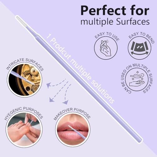 MAYCREATE® 100-Count Fine Tip Cotton Swabs for Makeup Removal Eyeliner Mascara Precision Excess Cosmetics Tools Fixing Sharpening Lip Liner Correction 2PCS