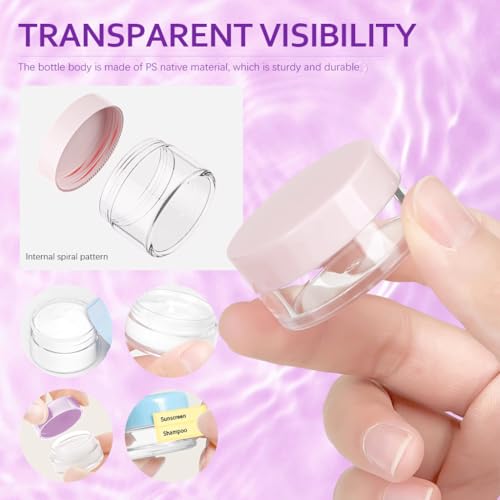 MAYCREATE® 32PCS Travel Bottle Kit for Toiletries 60 90ml Silicone Bottles Set Leak proof Toiletry Cream Jars Spray Shampoo Lotion Dispenser