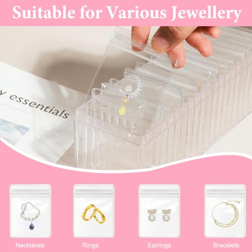 MAYCREATE® 2Pcs Jewellery Organisers Box with 40Pcs Jewellery Organisers Pouch Small Jewellery Pouches for Storage Travel Jewelry Case for Necklaces Bracelets Rings Earrings Gift for Women Girls