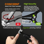 MAYCREATE® 2 Pcs Nail Clipper for Thick Nail Stainless Steel Wide Open Nail Clippers 360 ° Flexible Nails Cutter with Anti-Splash Curved Blade, 4.5 inches Long Handle Nail Clipper for Finger Toe Nail