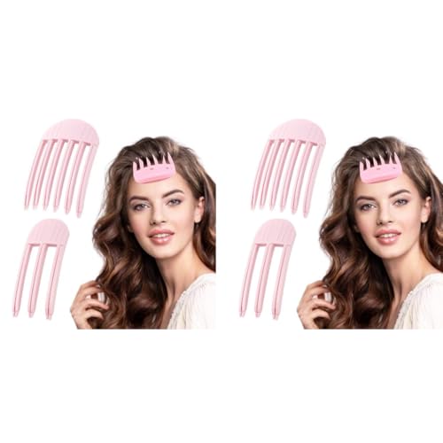 MAYCREATE® 2pcs Hair Volumizer Volume Clips for Women Men, Volumizing Hair Puff Clips, Womens Instant Comb for Fluffy Bangs, No-Trace Hairs Root Lifting Clip (Pink) 4 PCS