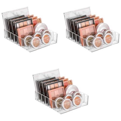 MAYCREATE® Make Up Organizers and Storage for Vanity 7 Sections Divided Clear Acrylic Cosmetics Organizer for Drawer and Bathroom 3 PCS
