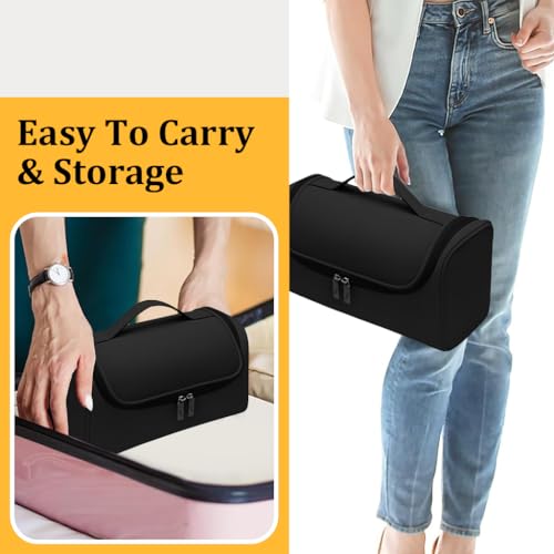 MAYCREATE® Travel Storage Bag for Dyson Airwrap Holder Hair Styler Organizer Attachments Portable with Hanging Hook Black Bag Only 3 PCS