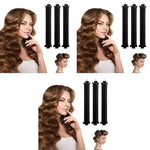 MAYCREATE® 9PCS Heatless Hair Curler, Soft Heatless Curls Satin Velvet Overnight Flexi Blowout Rods with with Hook, No Heat Overnight Sleeping Curling for Hair Styling Tools, Black