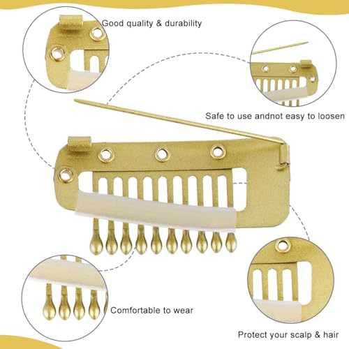 MAYCREATE® 20PCS Chunni Clips Dupatta Pins for Bride Gold Wig Clip with Safety Pins Strong Grip Invisible for Hair Extensions Stainless Steel Fixing Chunni Shawl