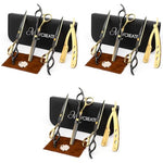 MAYCREATE® Professional Hair Cutting Scissors Kit Stainless Steel Hair Dressing Barber Straight Shears Teeth Thinning Tools with Bag for Home Salon 3 PCS