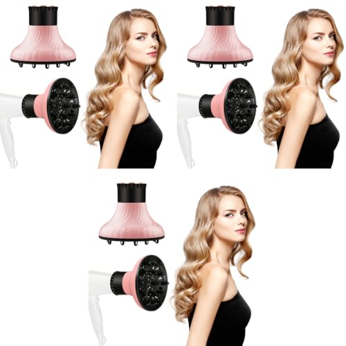 MAYCREATE® Hair Dryer Diffuser Universal Attachment for Blow Nozzles 1.5 to 2.3 inch Diameter Natural Thick Hair 3PCS
