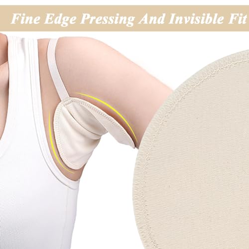 MAYCREATE® 2 Pairs Underarm Sweat Pads for Men Women Washable Reusable Cotton Anti-Slip Quick Dry Anti-Odor Invisible Straps Lightweight Beige Absorbs Armpit Daily Use India 3 PCS