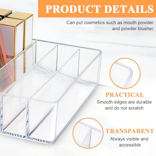 MAYCREATE® Make Up Organizers and Storage for Vanity 7 Sections Divided Clear Acrylic Cosmetics Organizer for Drawer and Bathroom 3 PCS